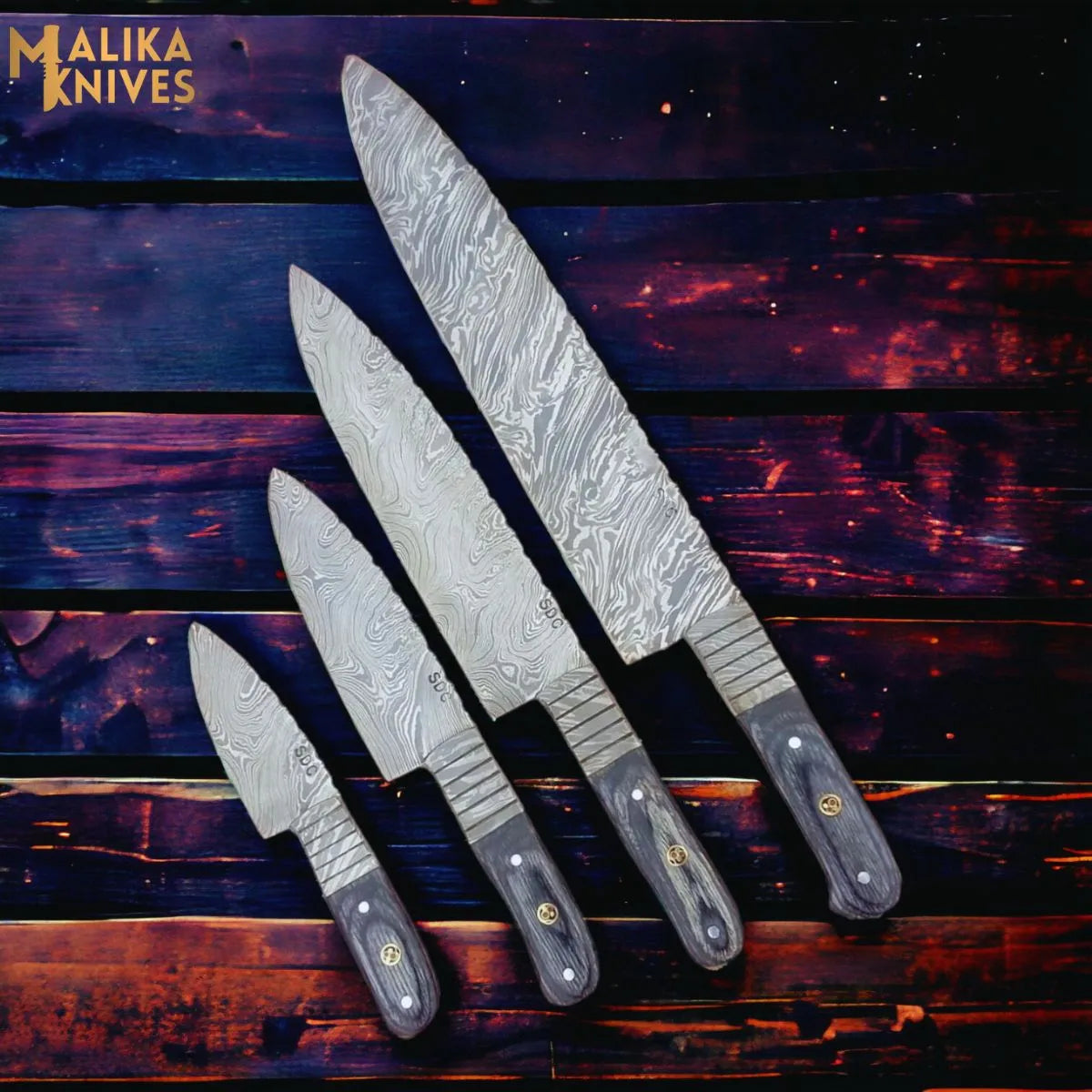 High-quality Damascus kitchen knife set for versatile use-0209
