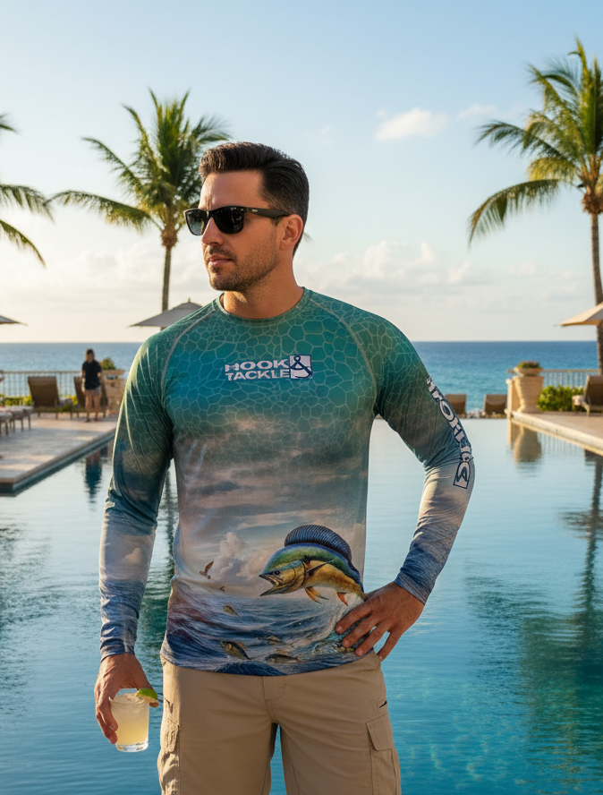 Men's Bull Dolphin L/S UV Fishing Shirt