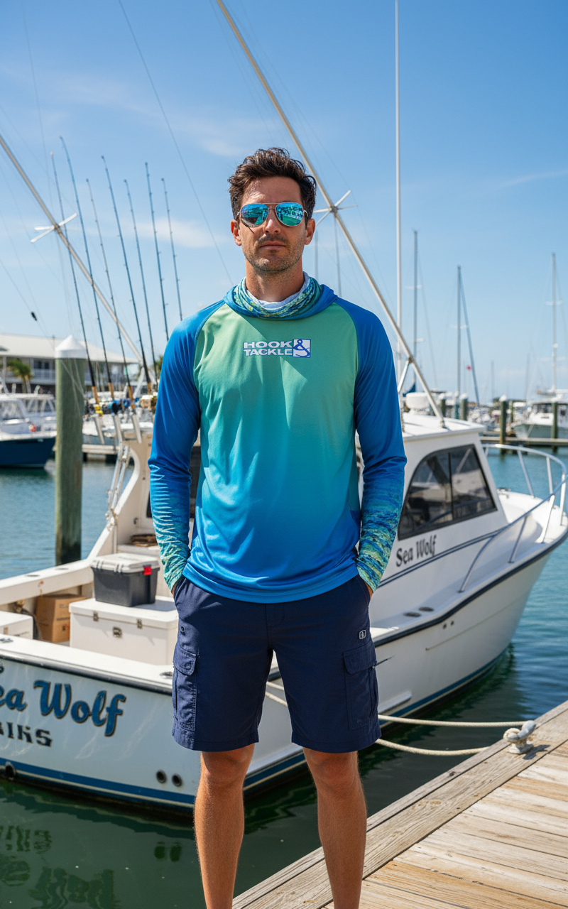 Men's Mahi Camo UV Fishing Hoodie Gaiter