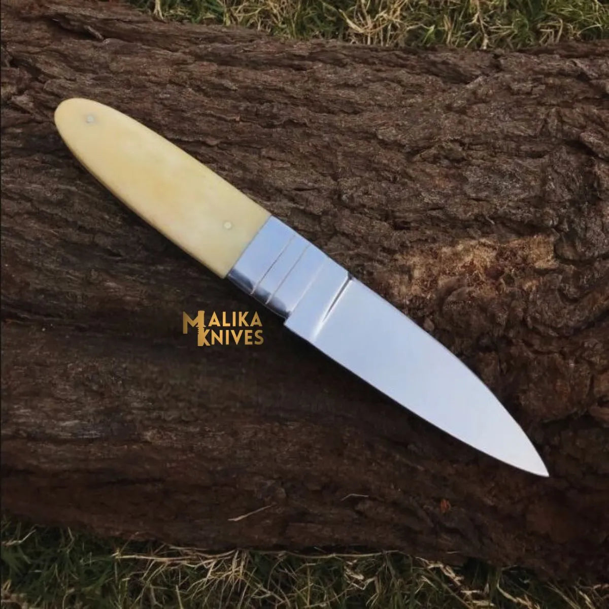 Needle Point Hunting Knife D2 Steel Camel Bone Handle